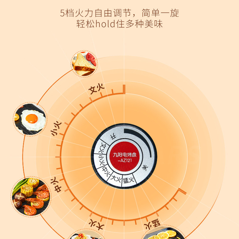 九阳家用室内无烟不粘烤肉盘电烤盘 九阳烤串机/电烤炉