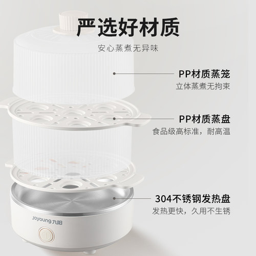 九阳煮蛋器蒸蛋器多功能双层家用小型电蒸锅鸡蛋羹早餐机烹饪机 - 图2