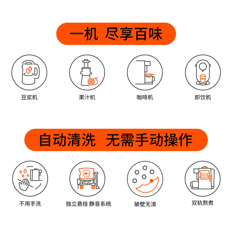 九阳官方旗舰店joyoung九阳K1S 豆浆机无人免洗高端咖啡机全自动多功能直饮新品2