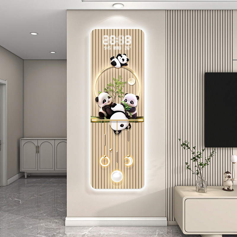 Cream style panda living room grille decoration painting