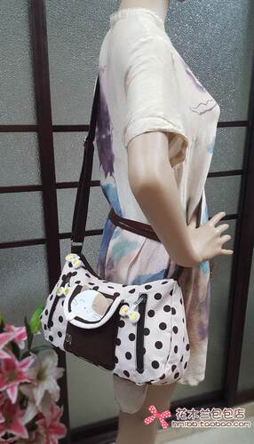包邮ESQ纯棉帆布包猫咪女包斜挎包71344 - 图1