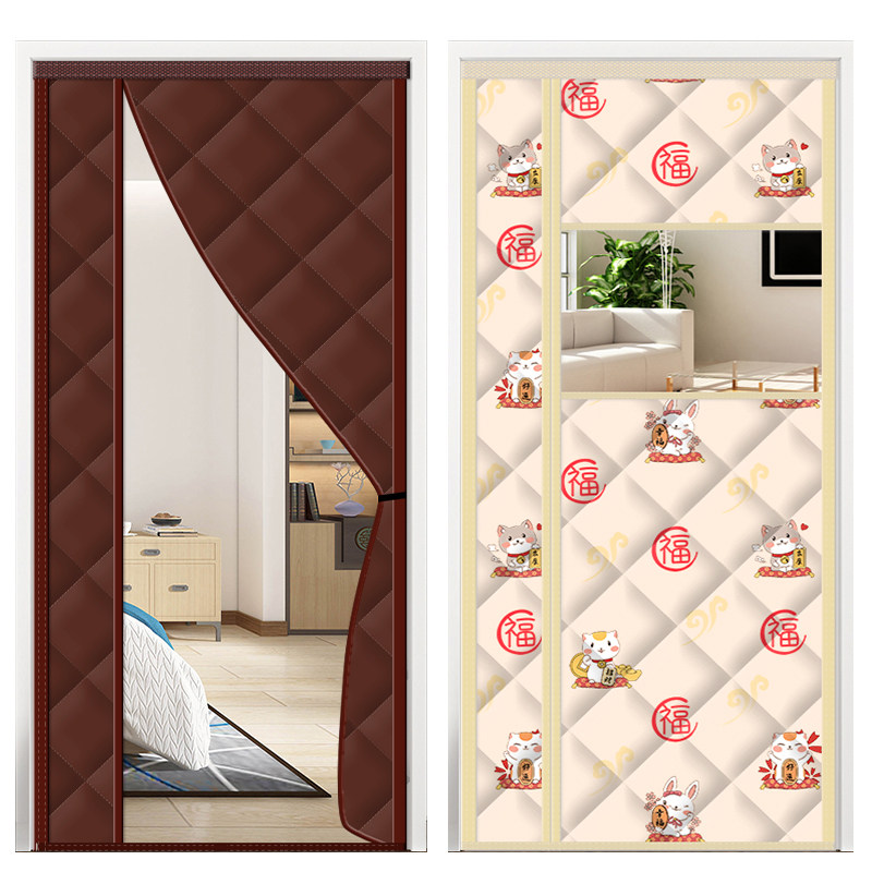 侧开冬季家用隔断帘自吸隔音棉门帘 兰蔻梦门帘