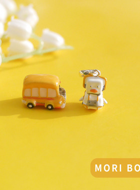 925银元气鸭子卡通串珠