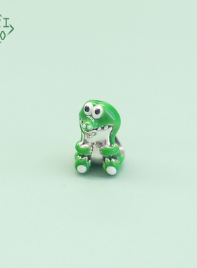 有看s925绿色呆萌鳄鱼彩珠