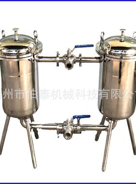食品级双联过滤器不停机更换滤芯流量大适用鲜奶饮料粗滤价格优惠