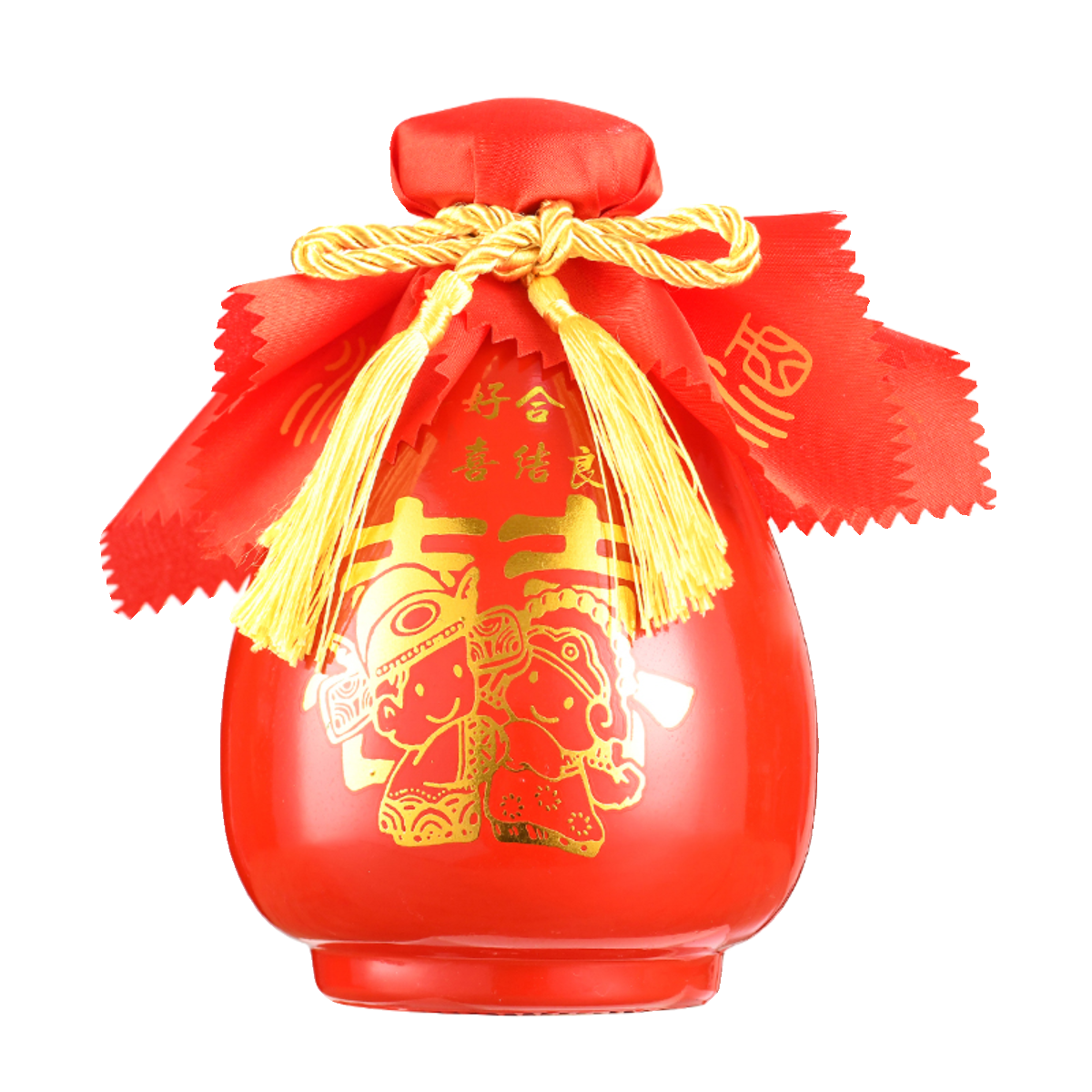 红色婚庆酒瓶玻璃空酒瓶一斤装小酒坛喜酒瓶包装全套可定制白酒瓶