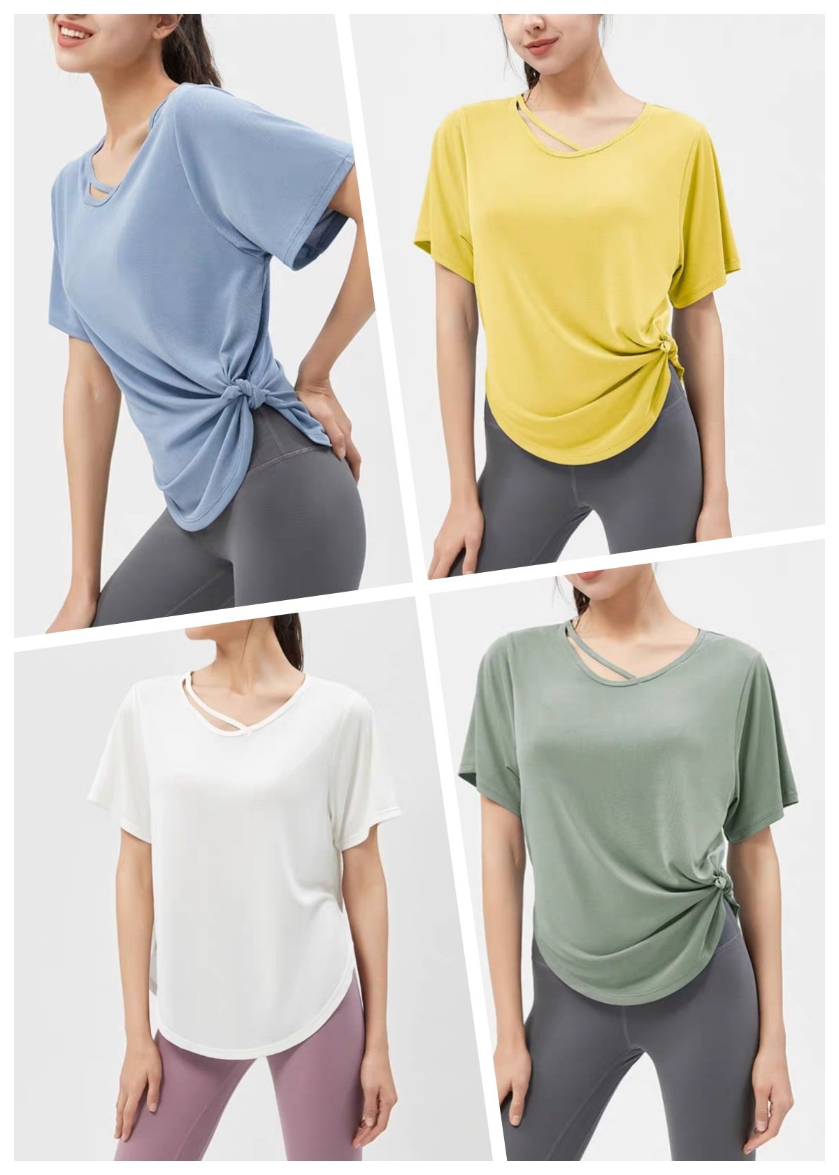 宽松瑜伽上衣女罩衫显瘦遮臀运动训练T恤短袖薄款速干运动健身服,淘宝优惠券,粉丝福利购,淘宝优惠卷