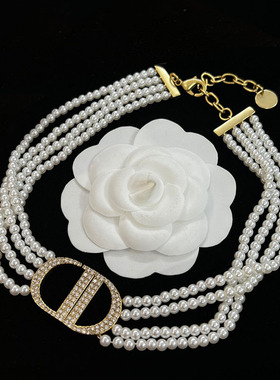 多层珍珠choker锁骨链女
