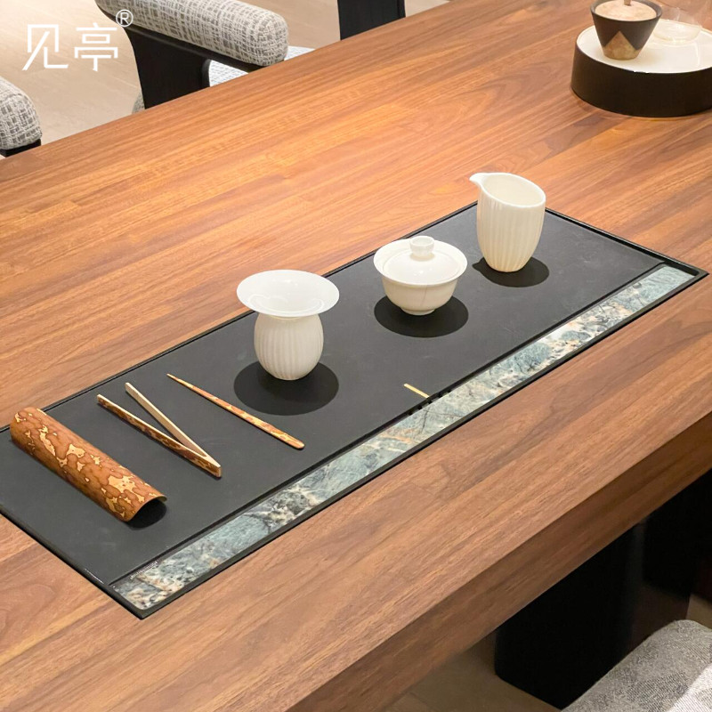 无界新中式极简白蜡木黑胡桃木意式轻奢办公室泡茶桌椅组合茶台几,淘宝优惠券,粉丝福利购,淘宝优惠卷