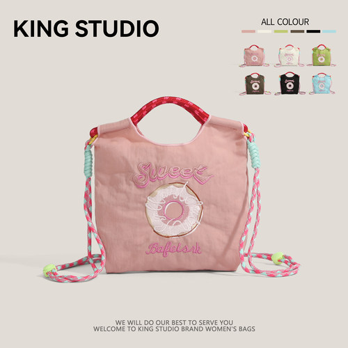 日本ball chain环保购物袋刺绣尼龙包迷你手提袋单肩斜挎包手机包 - 图0