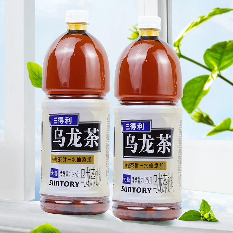 新日期SUNTORY/三得利乌龙茶无糖茶1250ml*6瓶装茶饮料1.25L