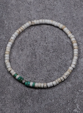 pohier绿松白松石手链