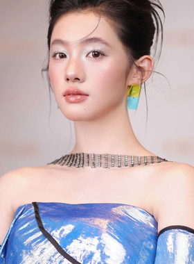 水舞B3030个性小众黑色渔网镶水钻丝巾时髦围巾脖子新娘婚礼配饰