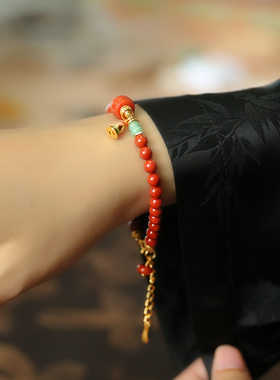 水舞 L1020 天然南红玛瑙手链设计轻奢小众高级红色新中式玉手串