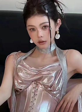 水舞B2902个性小众新娘银灰色气质网红时尚纱巾配饰婚礼造型头饰