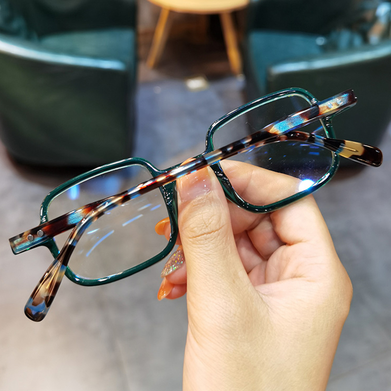 新款简丹板材方框复古眼镜男女潮百搭个性超轻透明高度数可配近视-图2