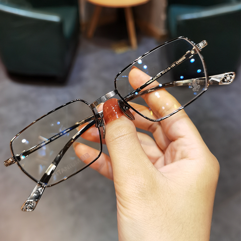 新款简丹剋萝心防蓝光眼镜框男女个性时尚商务方形超轻近视眼镜架
