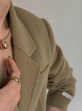 欧美钛钢保色轻奢风格小众高级金属圆球项链设计感项圈锁骨链女