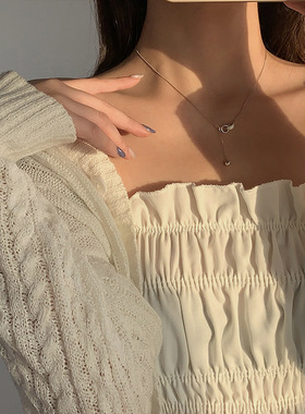 轻奢小众精致双环项链2021年新款女ins风简约设计感锁骨链配饰品