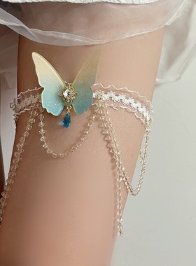 蕾丝蝴蝶流苏臂环小众设计ins风项圈纯欲小众轻奢设计可调节手链