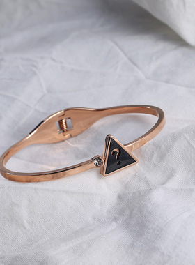 新款钛钢手镯精品镀18K玫瑰金手饰不掉色不过敏手环直供