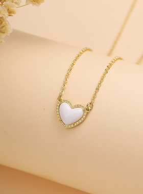 欧美热卖红色桃心锁骨链项链女日韩时尚百搭气质感项饰潮