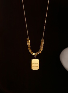 新款轻奢小众设计高级感锁骨链颈链装饰吊坠钛钢项链女不易掉色潮