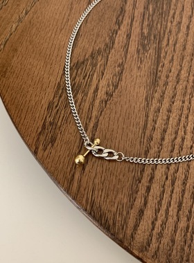 简约百搭嘻哈哑铃项链女时尚个性ins冷淡风小众设计感锁骨链男潮