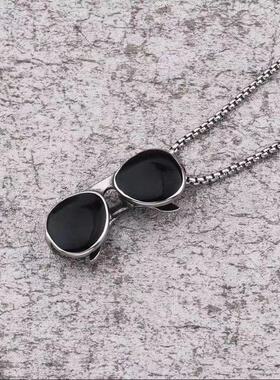 太阳墨镜项链男女个性装饰嘻哈风土酷蹦迪欧美挂件简约学生潮饰品