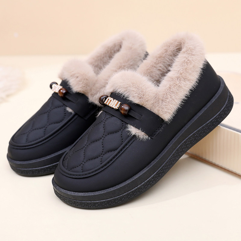 2025冬季新款加绒豆豆鞋女保暖软底一脚蹬防滑棉鞋低帮休闲女鞋,淘宝优惠券,粉丝福利购,淘宝优惠卷