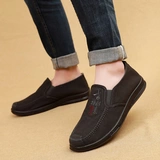 Летние туфли, мужские дышащие слипоны, обувь, мягкая подошва, для среднего возраста