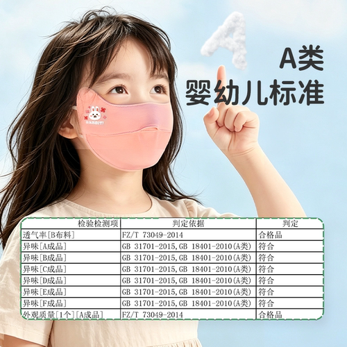 绿鼻子儿童口罩女冰丝防晒立体防尘防紫外线防晒面罩小孩专用透气 - 图2