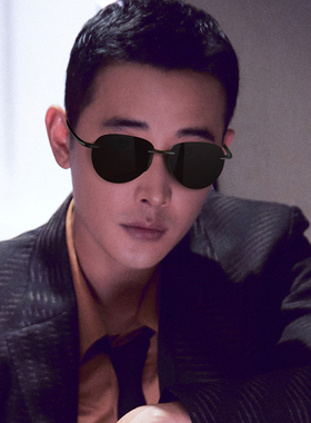 无框太阳镜男防紫外线遮阳蛤蟆镜