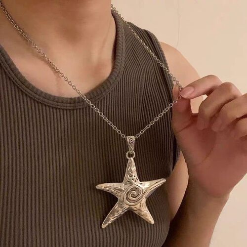 千禧y2k五角星星项链长款2025新款秋冬毛衣链高级感叠戴卫衣链潮 - 图1