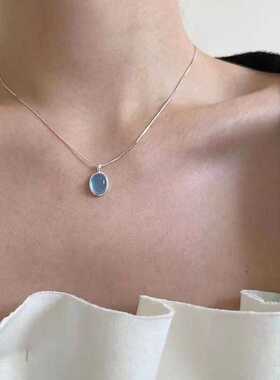 海蓝宝锁骨链送女友礼物