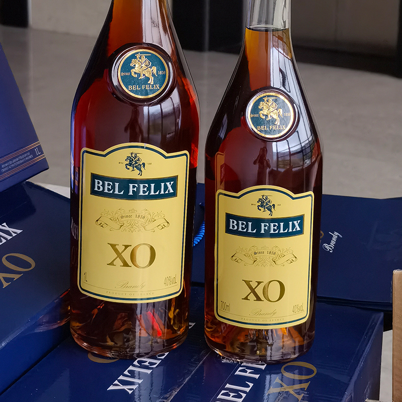 法国原瓶进口 BEL FELIX 百力XO白兰地 正品洋酒XO酒单支礼盒装 - 图1