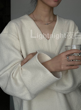 夜白原创灰珍珠纯银项圈锁骨链