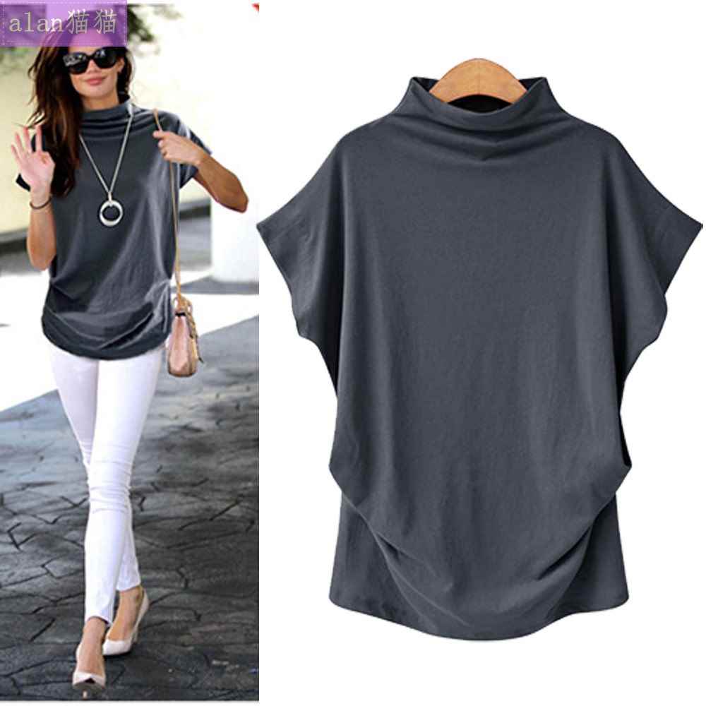 shirts women blouse ladies shirt female tops big size短袖t恤 - 图2