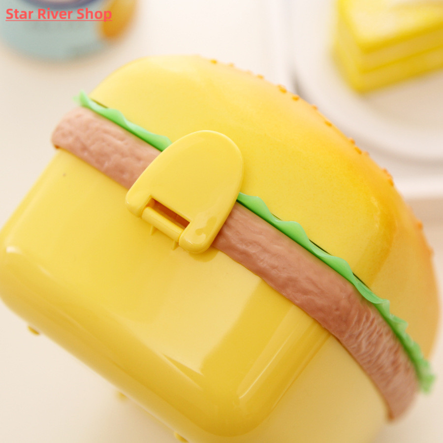 Hamburger Lunch Box Kid Bento Box Food Container Creative Bu - 图2