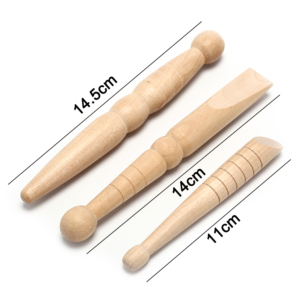 3PCS Original Wooden Foot Body Massage Stick Relieve Muscle - 图1