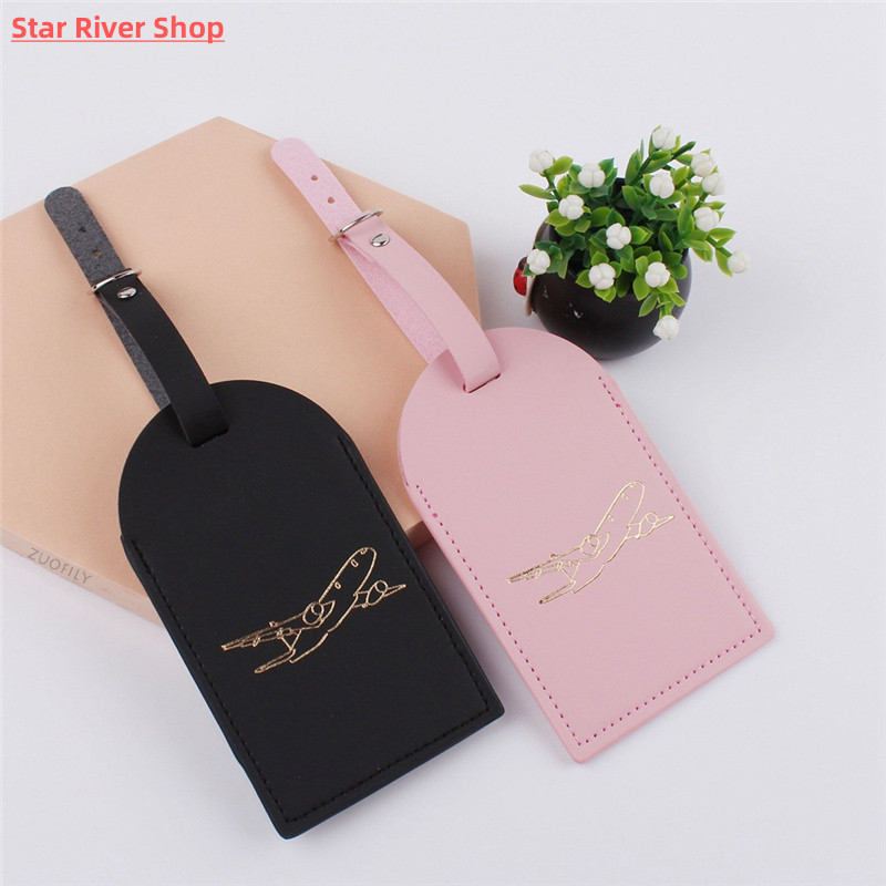 Travel Accessories Creative Aircraft PU Leather Luggage Tag - 图1