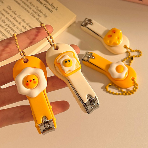 可爱荷包蛋指甲刀单个便携小号创意指甲剪家用儿童成人美甲指甲钳 - 图2