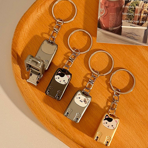 可爱猫咪折叠指甲剪德国便携修甲工具指甲刀迷你翻盖指甲钳钥匙扣 - 图3