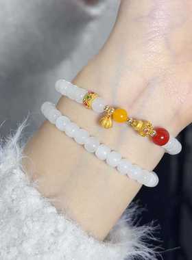 灵气满满福禄手串和田白玉