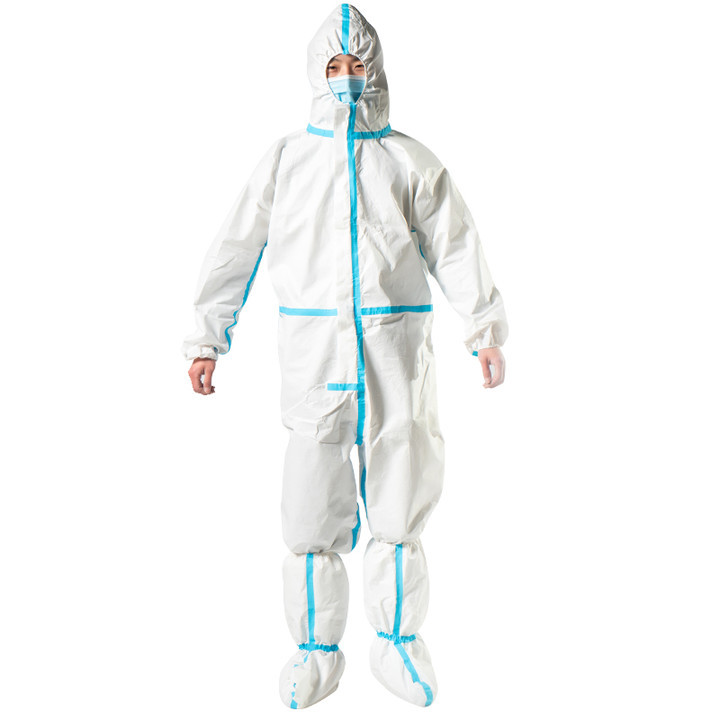 Protective clothing with one-piece film covering thickened waterproof work clothes non disposable isolation clothing protective disinfection can be reused
