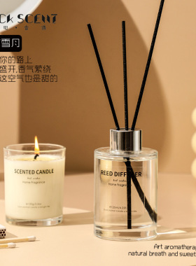 樱花香薰礼盒套装来图定制印logo明星动礼物无火香氛精油香薰蜡烛