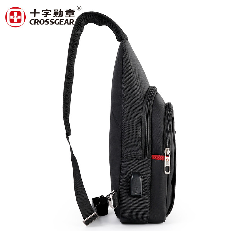 瑞士军刀新款男士胸包斜挎单肩 十字勋章男士包袋
