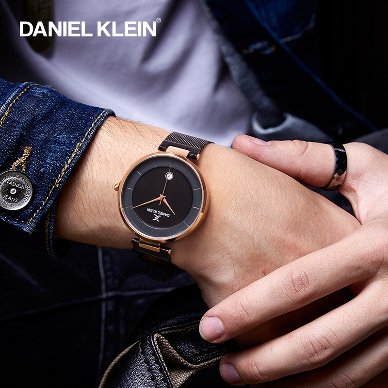 Daniel KleinDK手表男进口石英表dw钢带商务黑色情侣手表简约女表