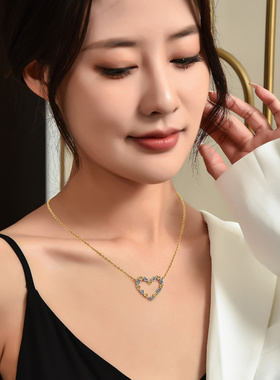 钛钢爱心项链女010643