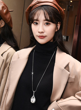 倾城之恋水滴韩版长款挂件毛衣链